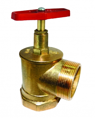 Клапан пожарный угловой (90 °С) DN50 латунный (муфта/цапка)
